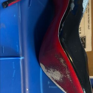 Christian Louboutin Glossy Black and Red Heels